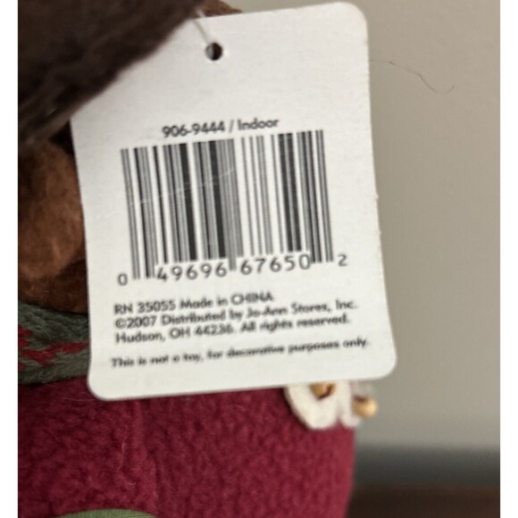 Christmas Moose Plush Holiday Inspirations Knit Scarf Snowflake Sweater Decor - Picture 11 of 12